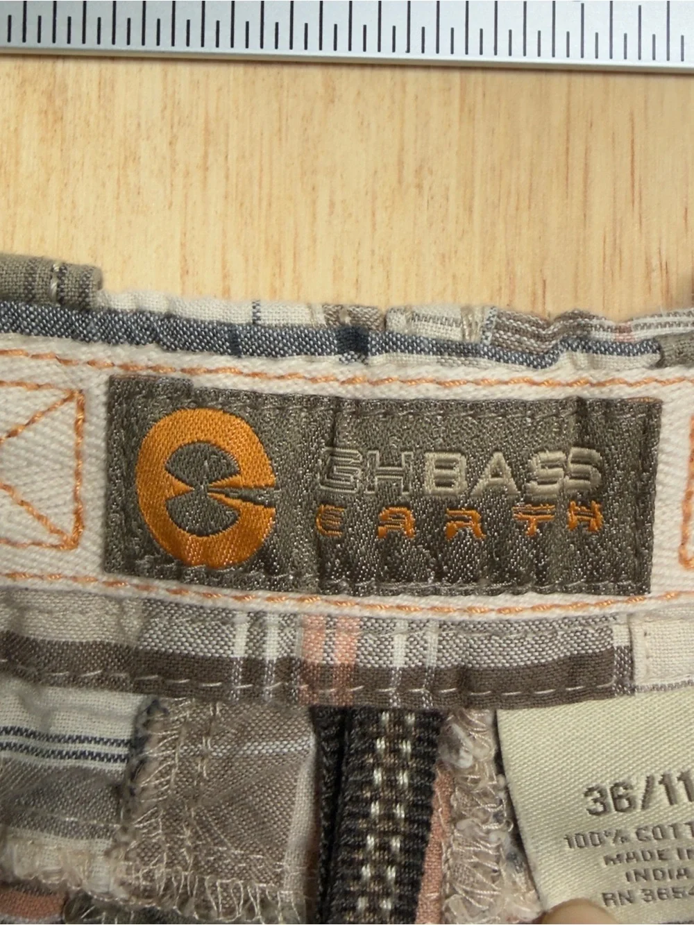 G.H Bass Y2K Checkers Plaid Cargo Shorts Size 36